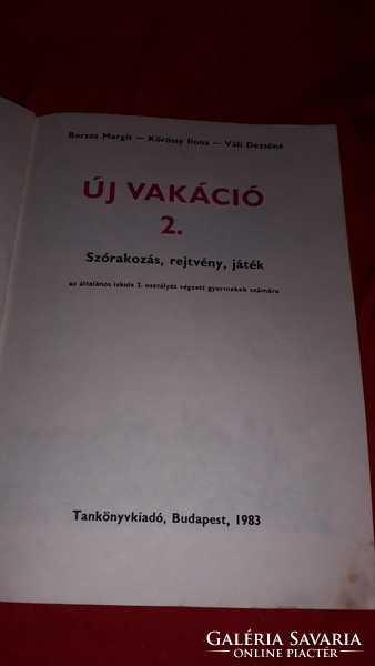 1983.Borsos Margit - Új vakáció 2. tankönyv könyv a képek szerint Tankönyvkiadó