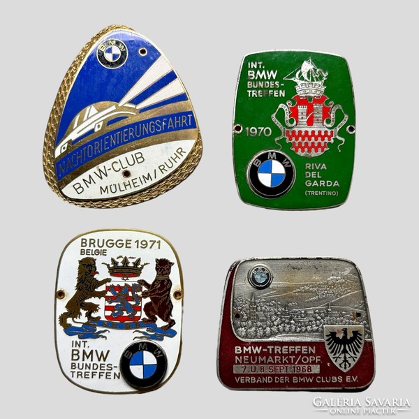 Extremely rare !!! Bmw club emblem collection vintage fire enamel painted enamel silver and gold