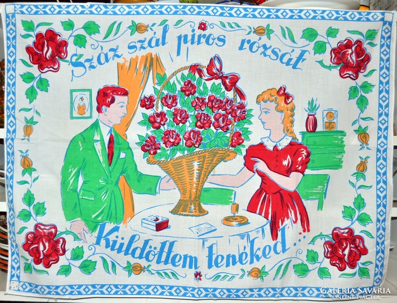 Romantic printed pattern kitchen wall protector in very nice condition