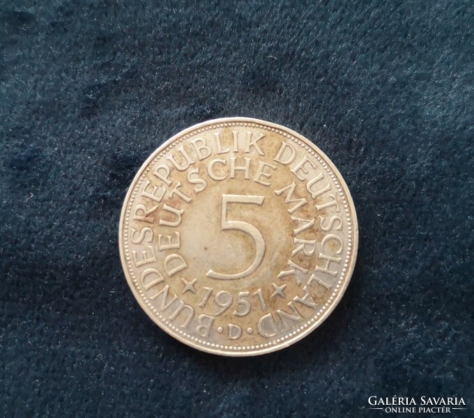 Silver 5 marks, 1951 nszk