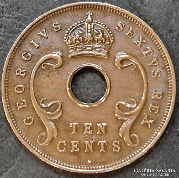 British East Africa 10 cent, 1952 mintmark 