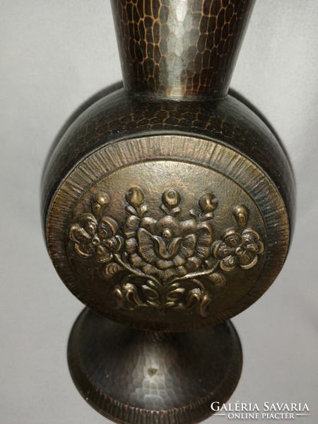 Will Károly iparművészeti fedeles bronz váza