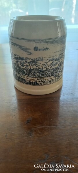 German porcelain jug with gemündt antique skyline