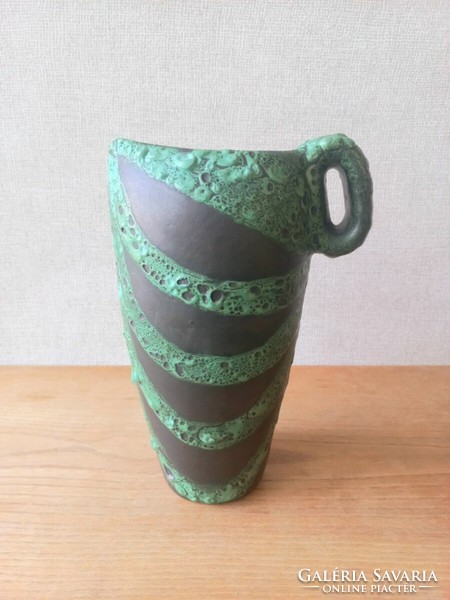 Retro Hungarian rare ceramic vase. Judit Bártfai