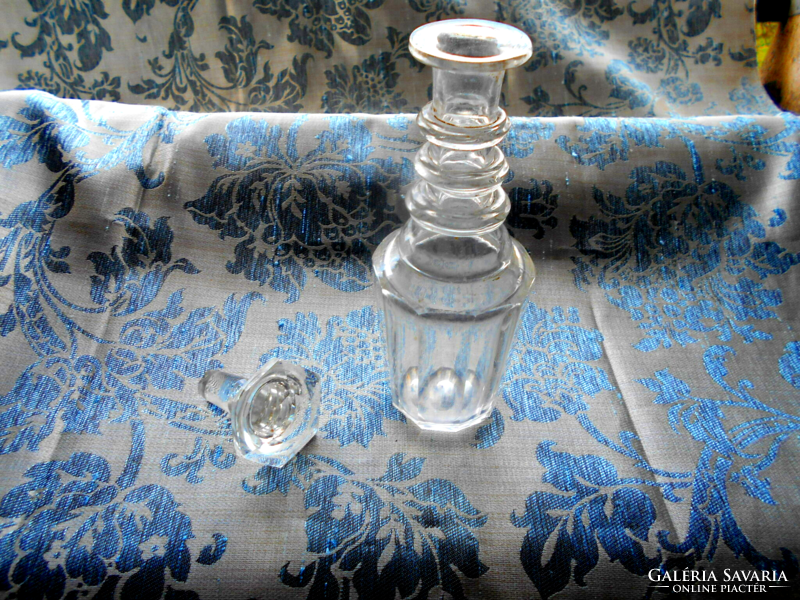 Antique Biedermeier 3-ring glass bottle with polished side.