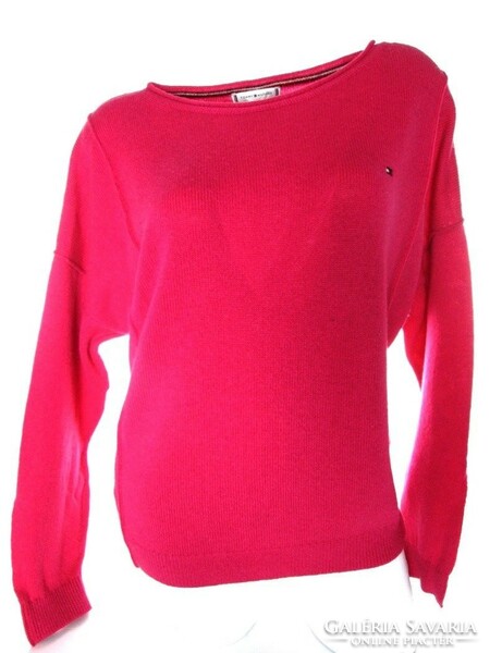 Original tommy hilfiger (m) elegant 3/4 sleeve women's lightweight wool sweater