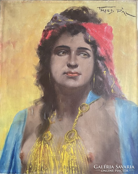Fried pál - portrait of a gypsy girl !!! Rarity!!