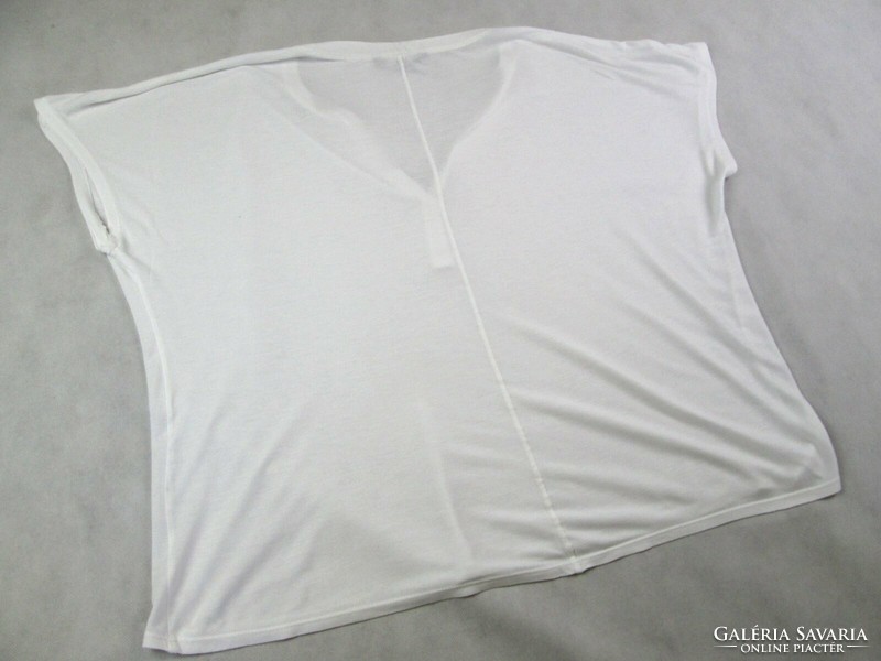 Original tommy hilfiger (l) pretty short sleeve white women's t-shirt light thin elastic top
