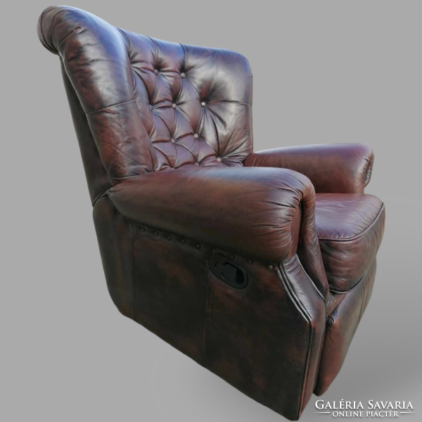 Eredeti barna Chesterfield relax bőr fotel