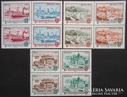 S2820-5c2 / 1972 Óbuda - Buda - Pest bélyegsor postatiszta összefüggő 2-s párokban