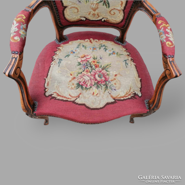 Gobelin pattern neo-baroque arm chair