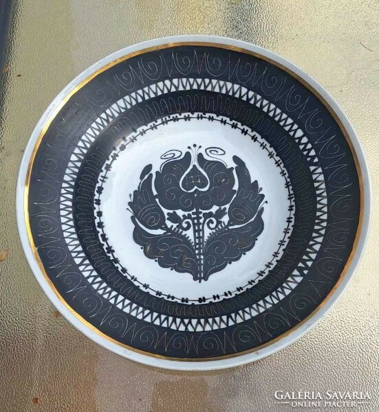 Artistic porcelain bowl with matyó flower pattern.
