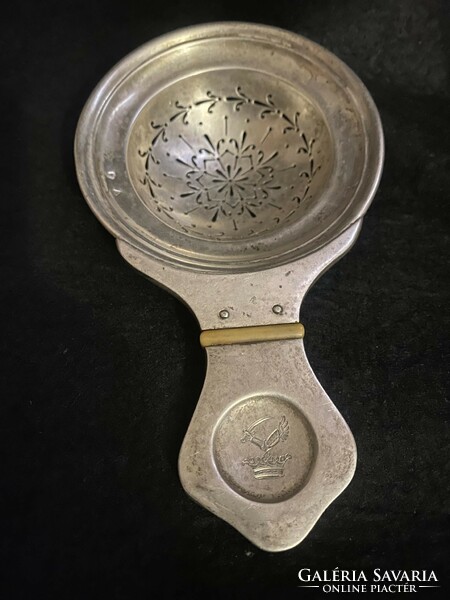 Ezüst antik teaszűrő 105 gramm.