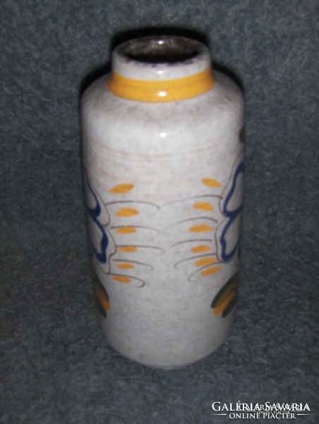 Marked German flower pattern ceramic vase 22 cm (21/d)
