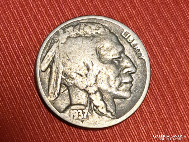 1937. Buffalo/indián fej nickel 5 cent USA (767)