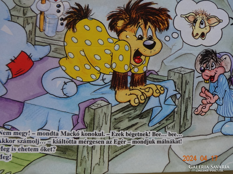 Mackó can't fall asleep - a hardback storybook with drawings by Péter the Great in Berényi