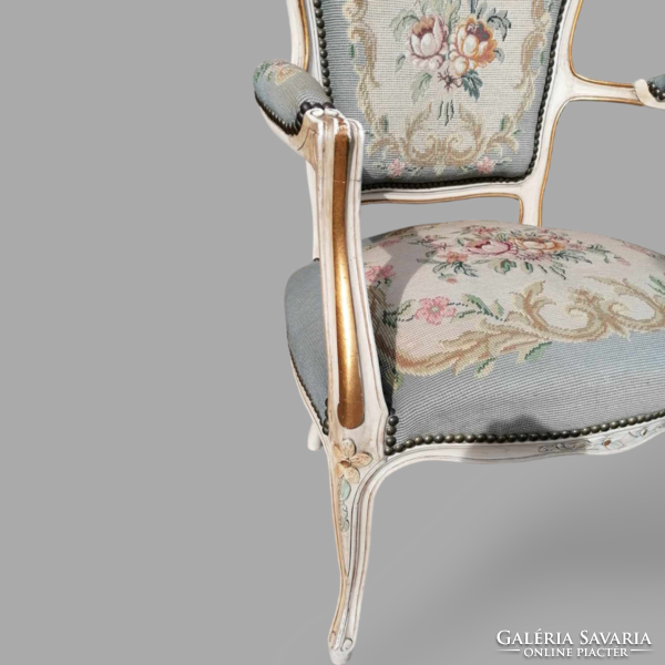 Goblein mintás neobarokk karos szék