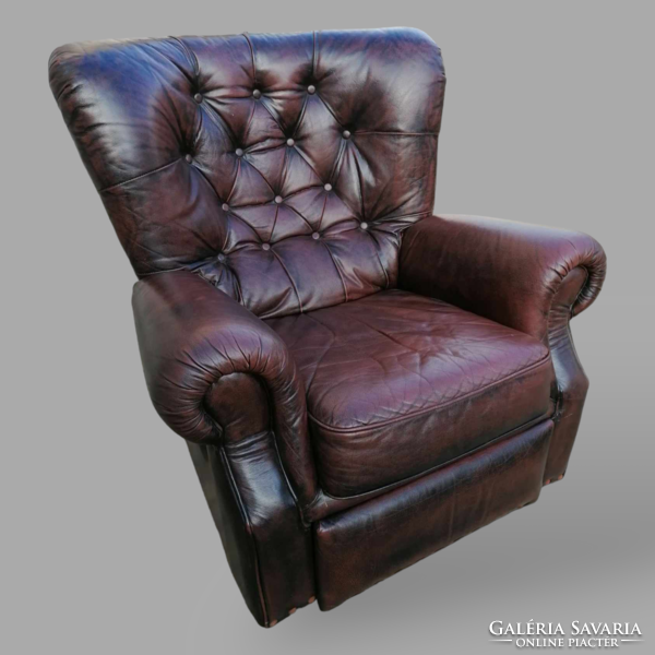 Eredeti barna Chesterfield relax bőr fotel