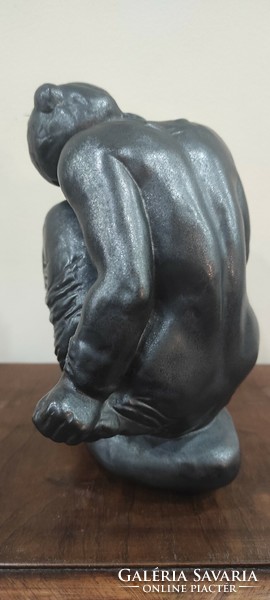 Glazed terracotta statue from Tóth