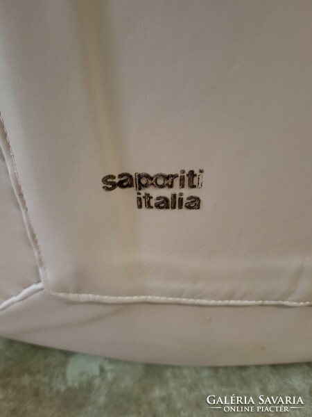 Italian Saporiti dining chairs, 5 leather