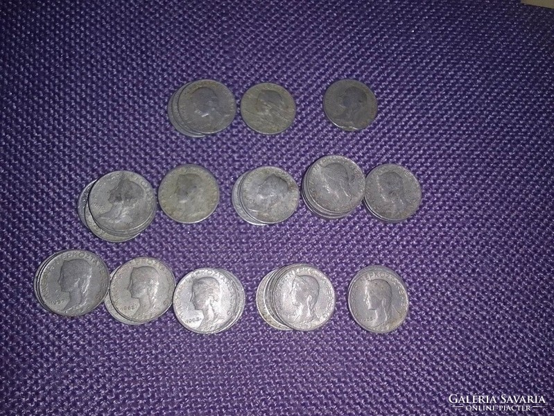 Mixed vintage 5-filer coins from 1950