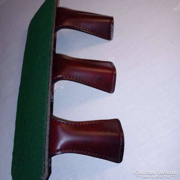 3-As, leather, table pipe holder. Storage.