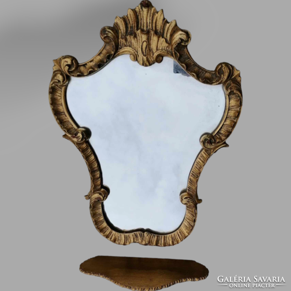 Baroque mirror with small shelf