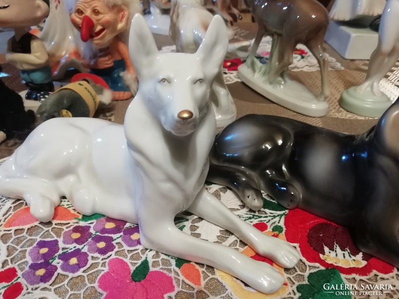 A rare white dog from an antique porcelain collection