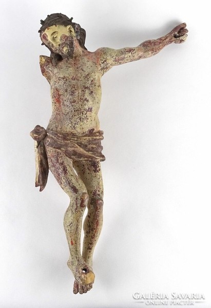 1Q178 antique carved wooden Jesus torso 50 cm
