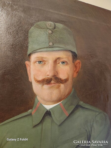 Austrian soldier oil canvas painting