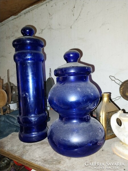 Old blue bottles