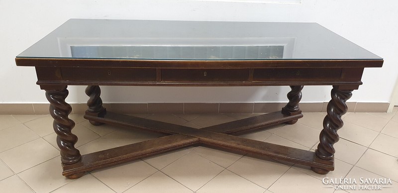 Antique large-sized, custom-made coffee table