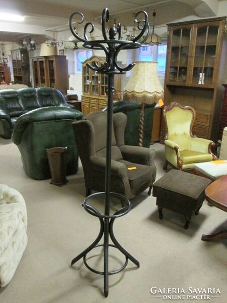 Black thonet coat rack, graceful, tall wooden coat rack, in perfect condition
