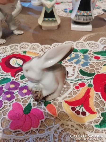 Zsolnay bunny from an antique porcelain collection