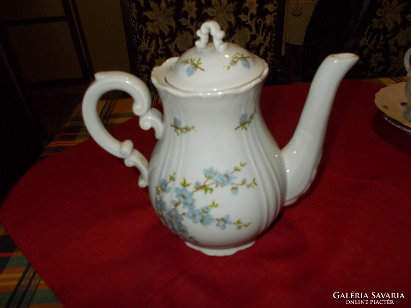 Zsolnay teapot with a forget-me-not pattern