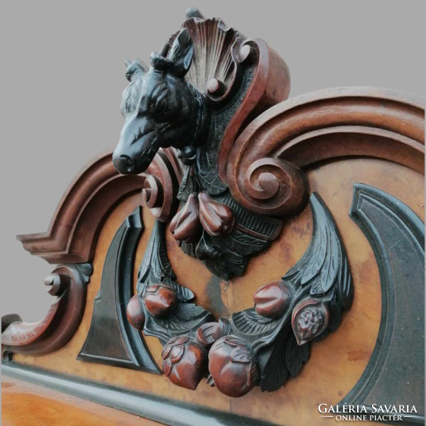 Baroque hunting cup chair, sideboard
