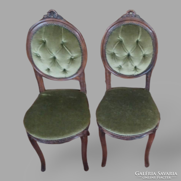 Neobarokk zöld kárpitos székek