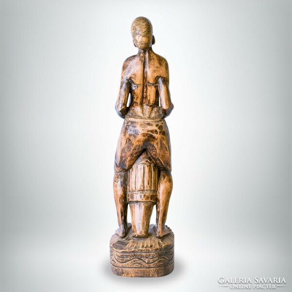 George obeng numbered carved wooden shaman statue