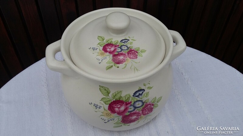 Bohmann ceramic soup bowl, flower pattern, heat resistant, can be used in the oven, microwave, and freezer