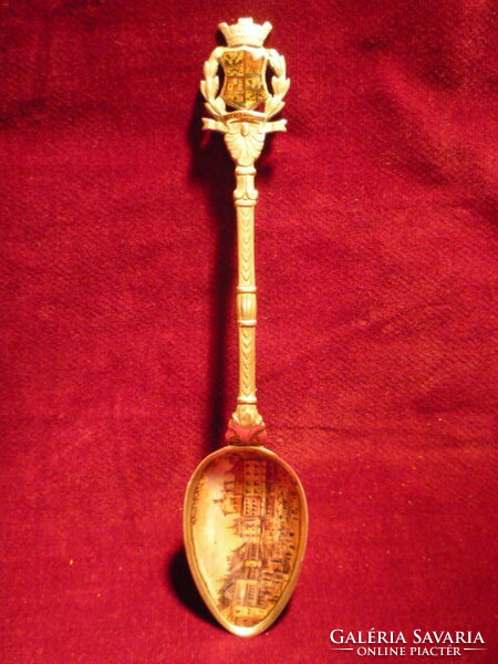 Old silver decorative spoon with wiener-neustadt enamel 2311 22