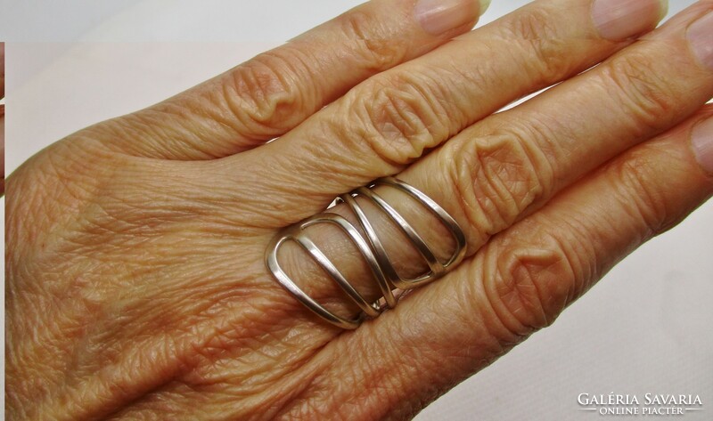 Special old handmade large silver ring