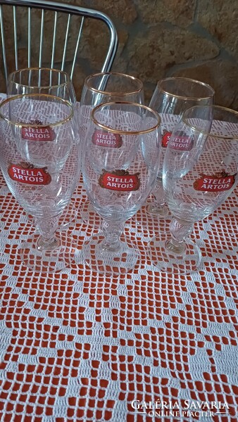 6 db Stella Artois pohár, sörös készlet