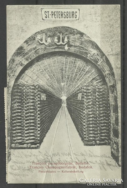 1912.- Budafok - Francois pezsgőborgyár - pincerészlet - képeslap