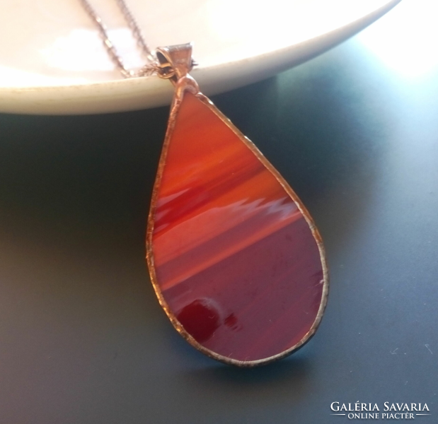 Unique, high-quality handcrafted product, red glass drop