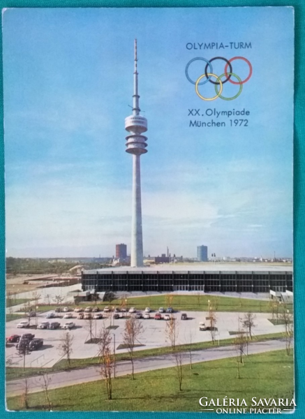 Németország, München, Olimpiatorony 1972, postatiszta képeslap