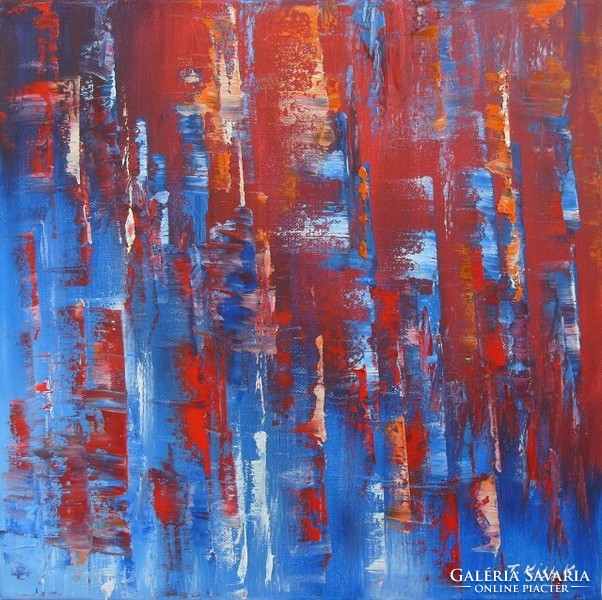 Kiss Karola, abstract painting, 40x40 cm