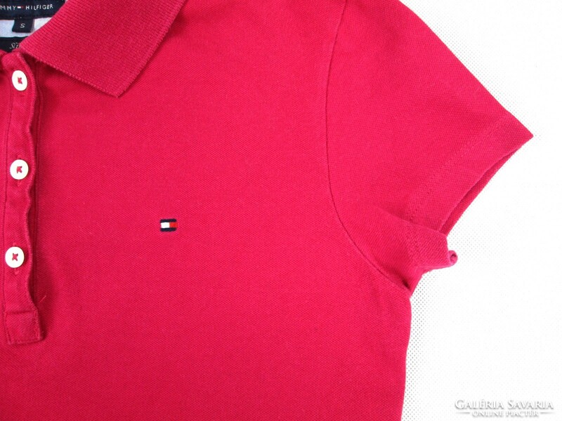 Original tommy hilfiger (s) pretty short sleeve women's t-shirt with collar
