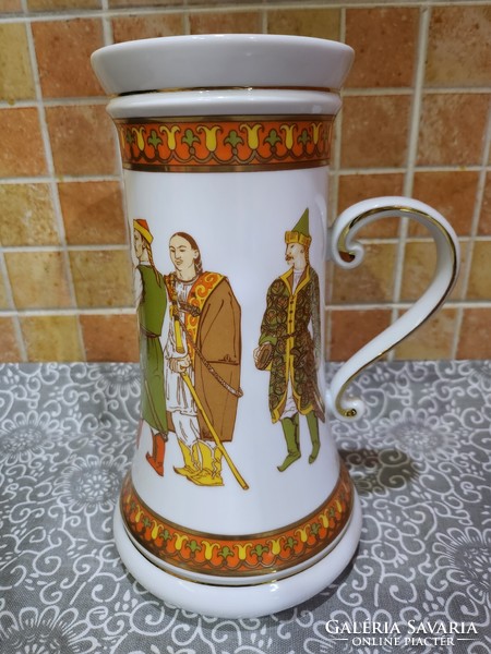 Hollóházi conquest, seven leaders giant jug, cup