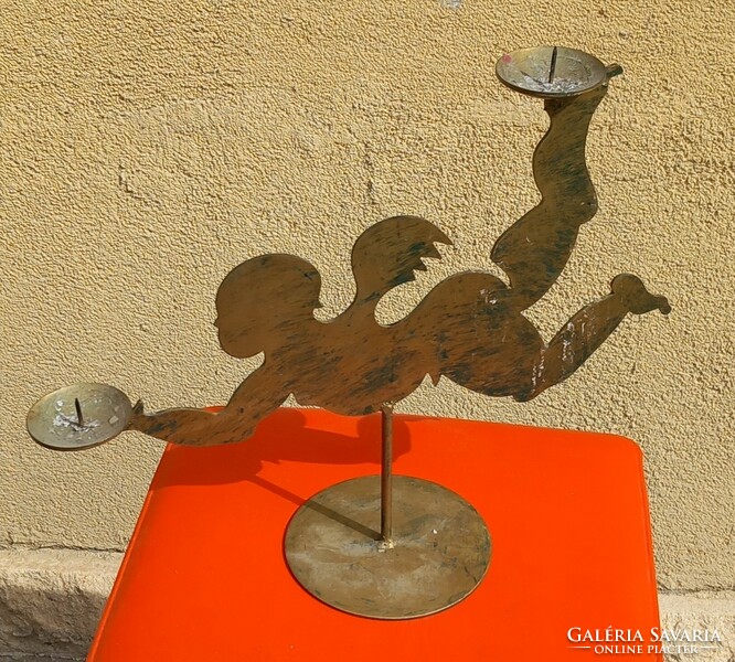 Large metal putto candle holder negotiable design