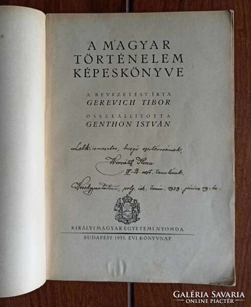 GENTHON István: A magyar történelem képeskönyve / Bp., 1935.
